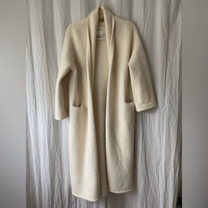 Lauren Manoogian Alpaca Cream Long Shawl Coat (O/S)